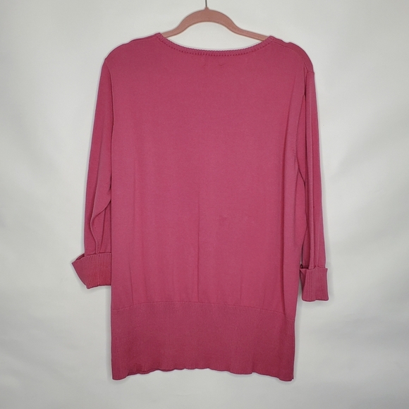 BFA Classics Pink Cotton Blend Sweater Size 2X Ribbed Trim Soft Pullover Knit - Picture 4 of 9